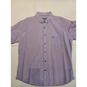 GIVENCHY Purple Plaid Checked Button Up Woven Shirt Size XL